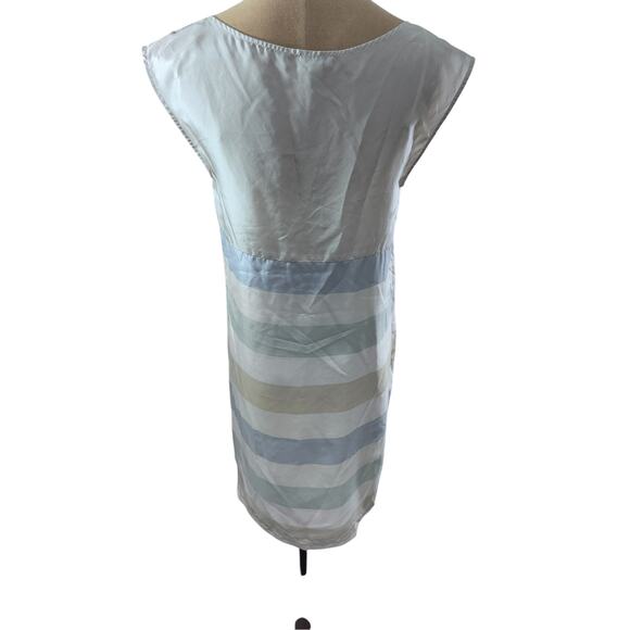 "ODILLE" 100% Silk Shift Dress Striped Pastes SZ 2  Summer Dress Casual Light - Picture 2 of 8